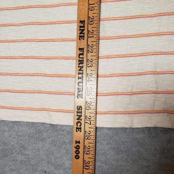 Marine Layer Heavy Slub Polo Shirt Mens M Cream Off White Warm Stripe Summer - Picture 5 of 7